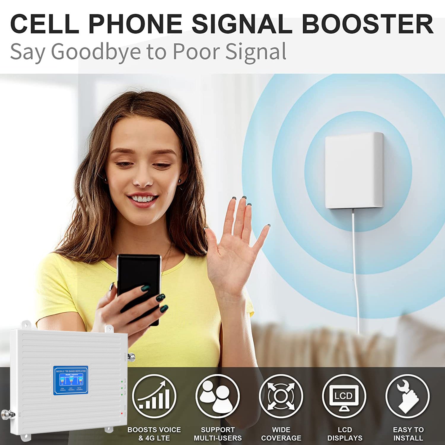 Promotion Hot sale 850mhz 1700mhz 1900mhz cell phone signal booster gsm signal booster for 2G 3G 4G network booster